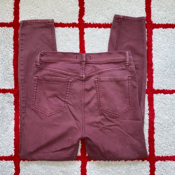 Free People Millennium Skinny Maroon Denim Jeans - Picture 3 of 7